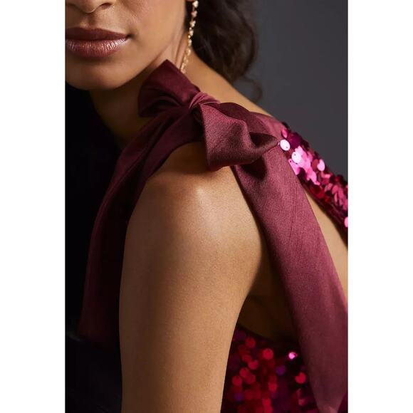 Anthropologie Women's Maeve Sequined Tie-Strap Tank Pink XS - Picture 5 of 16